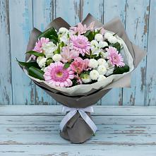 Букет цветов из:  Герберы, Альстромерии и Хризантемы в Локоть