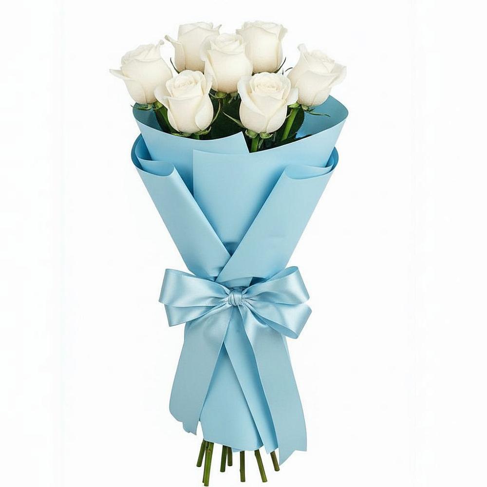 Букет 7 белых роз Проуд в Локоть