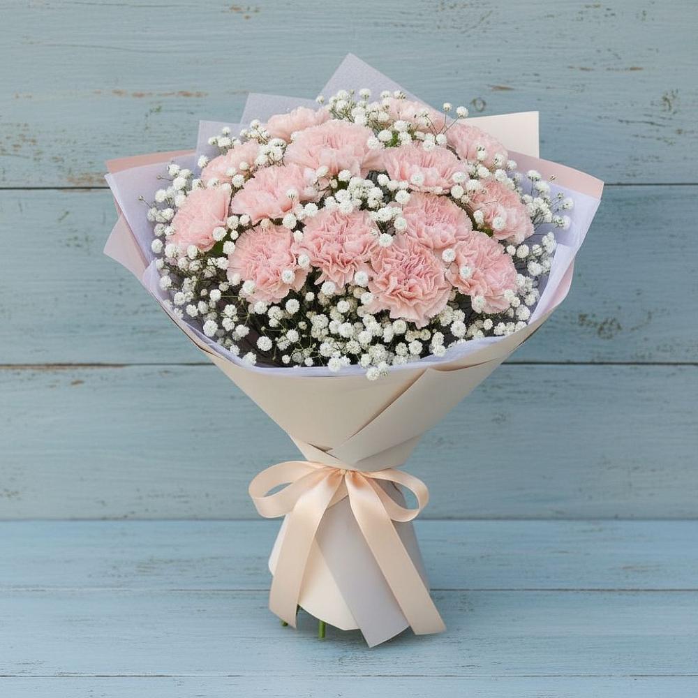 Букет цветов из: Гвоздики в Локоть