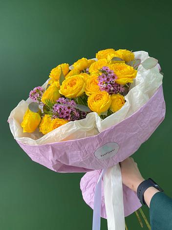 Букет Кустовые желтые розы в Локоть