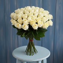 Букет 51 Белая роза Эдлесс Лав в Локоть