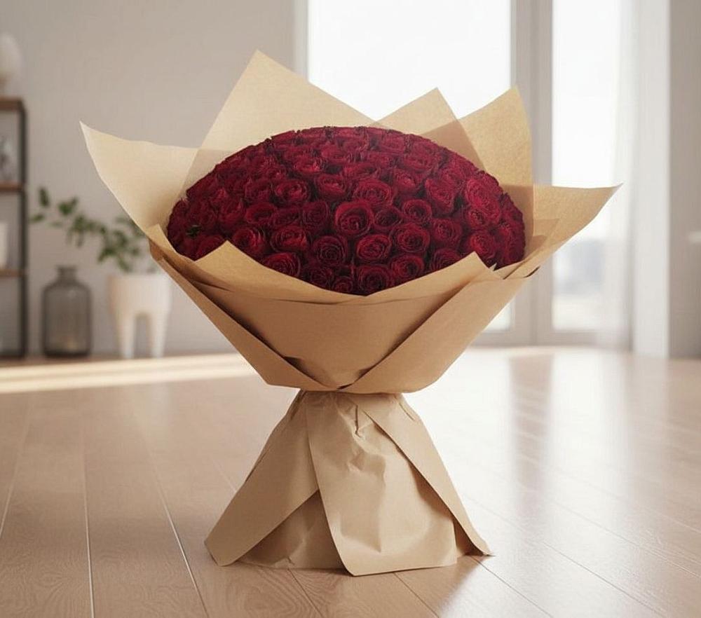 Букет 101 Красная роза в Локоть